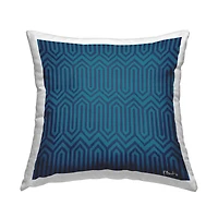 Stupell Industries Intertwining Zigzag Blue Geometric Pattern Throw Pillow, 18" x 18"