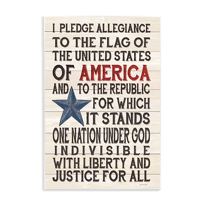 Stupell Industries Pledge of Allegiance Patriotic Wall Plaque Art