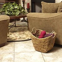 Household Essentials 17.5" Woven Natural Hyacinth Basket with Handles