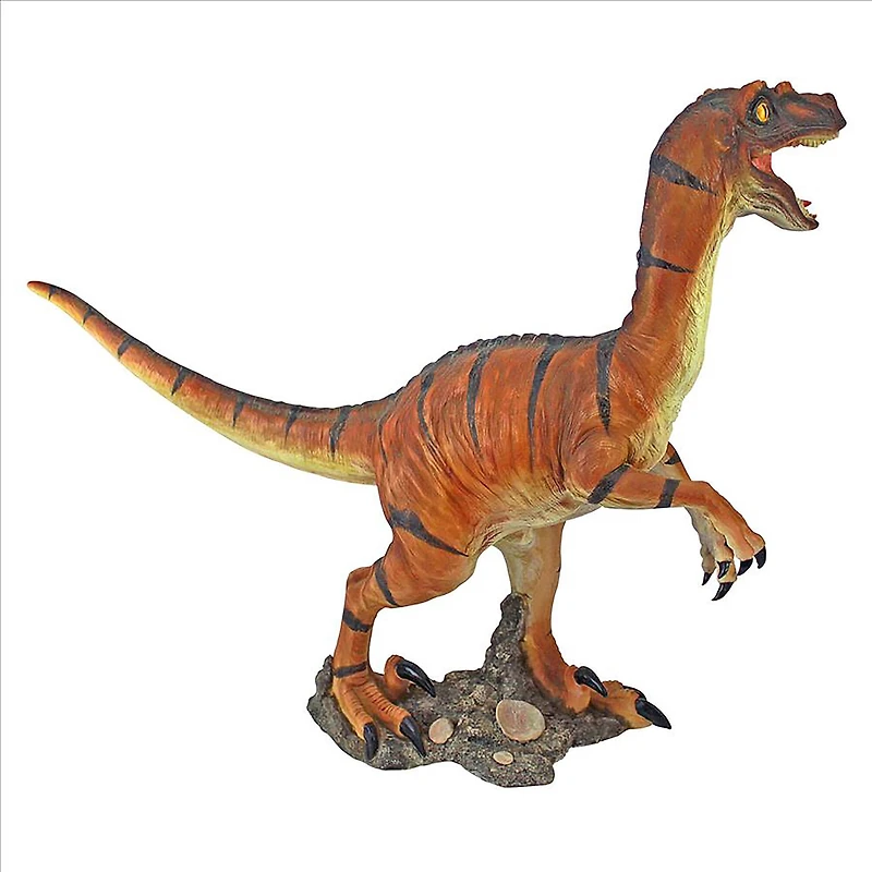 Design Toscano 15.5" Tall Velociraptor Scaled Dinosaur Statue