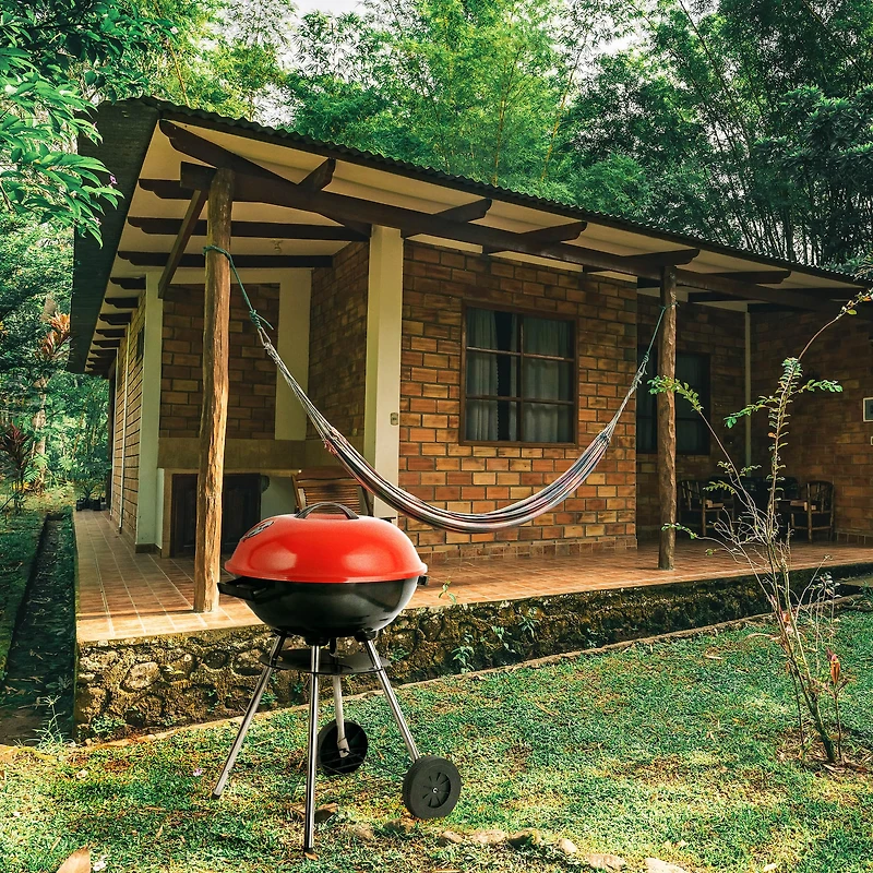 Brentwood BB-1701 17" Red Portable Charcoal BBQ Grill