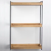 2.5ft. Wood & Metal 3 Tier Wall Mounted Shelving Unit