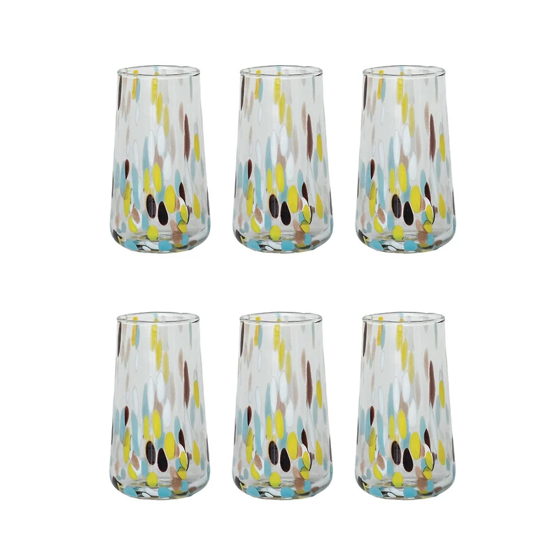 Hello Honey® 13oz. Blown Confetti Drinking Glasses, 6ct.