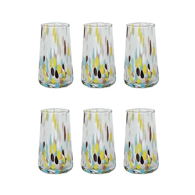 Hello Honey® 13oz. Blown Confetti Drinking Glasses, 6ct.