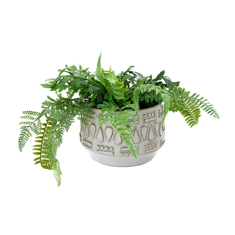 Hello Honey® 4" Embossed Glazed Stoneware Planter