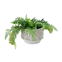 Hello Honey® 4" Embossed Glazed Stoneware Planter