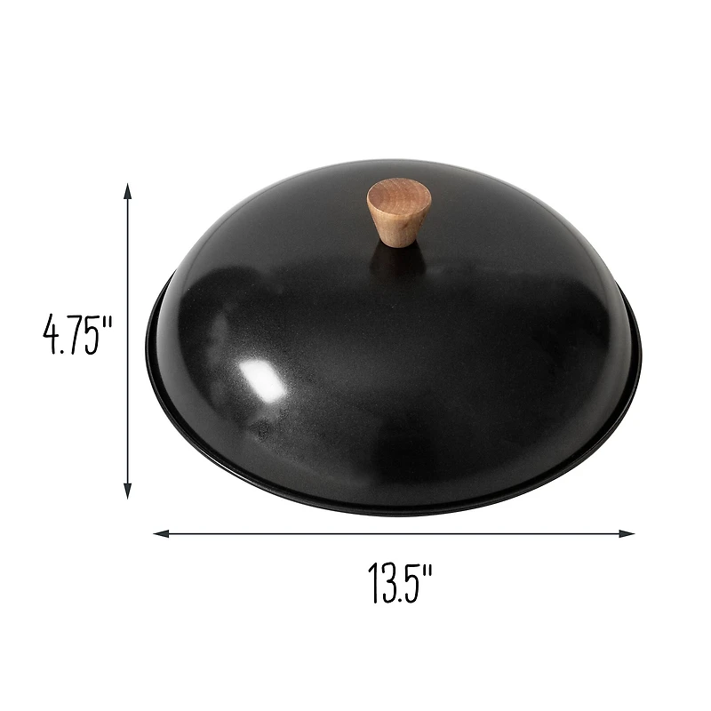 Honey Can Do 14'' Joyce Chen Classic Series Carbon Steel Wok Lid with Birch Knob