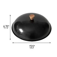 Honey Can Do 14'' Joyce Chen Classic Series Carbon Steel Wok Lid with Birch Knob