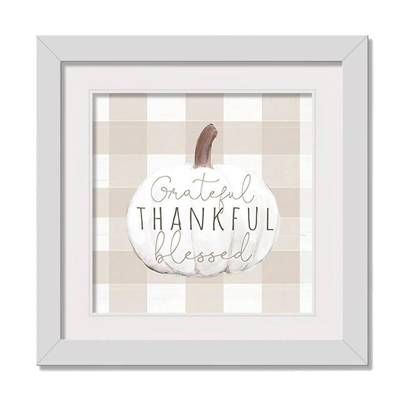 White Pumpkin White Framed Print Wall Art