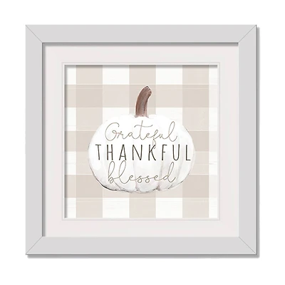 White Pumpkin White Framed Print Wall Art