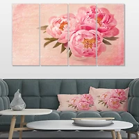Designart - Peony Flowers against Scribbled Back