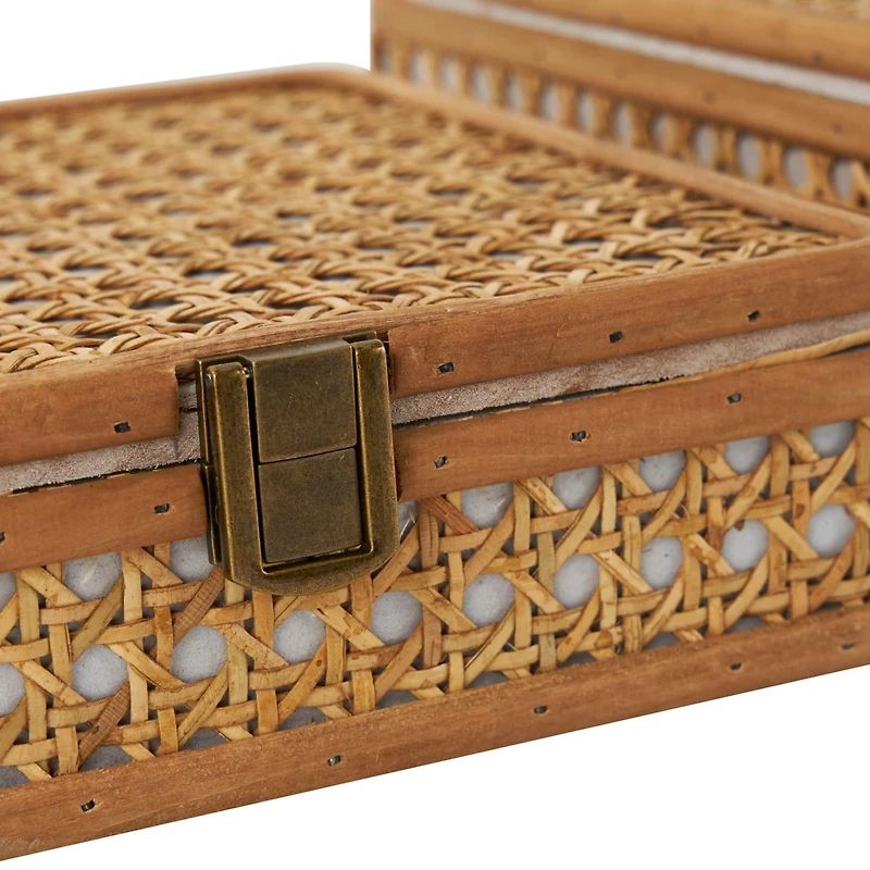 Brown Woven Rattan Box Set