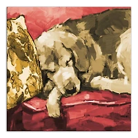Painted Golden Retriever Couch 2 Canvas Wall Art