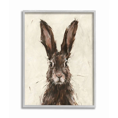 Stupell Industries Brown European Rabbit Wall Art In Gray Frame