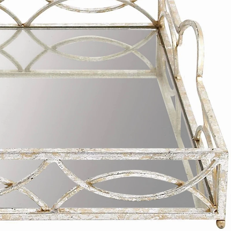 25'' Silver Metal Glam Tray