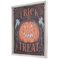 18.75" Trick or Treat Jack O Lantern Halloween Wall Sign