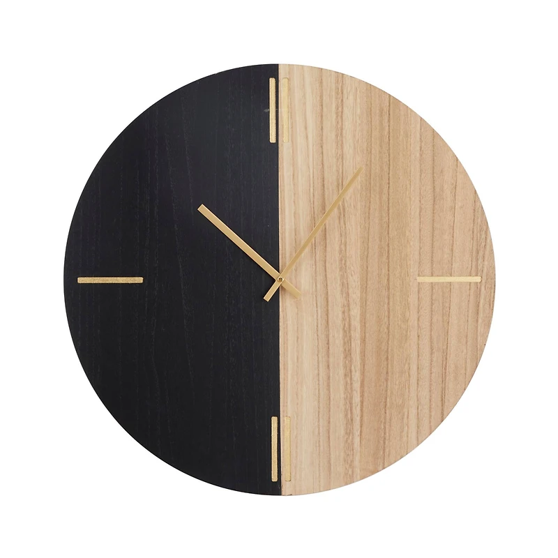 Black Contemporary Abstract Wall Clock, 24" x 2" x 24"