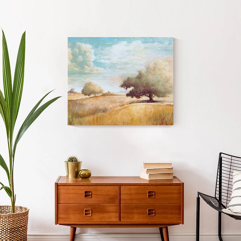 Painted Field And Trees 24" x 20" Canvas Wall Art