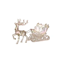 14.5" Iridescent Sleigh & Reindeer Acrylic Tabletop Décor by Ashland®