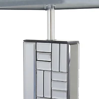 30" Silver Glass Mirror Glam Table Lamp