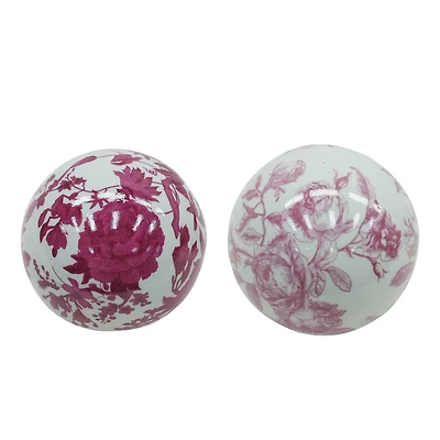 Assorted 4" Floral Porcelain Ball Tabletop Décor