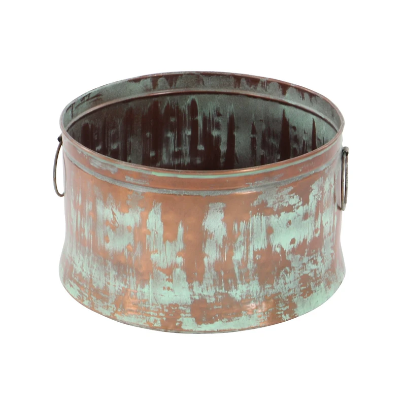 Copper Metal Rustic Planter Set