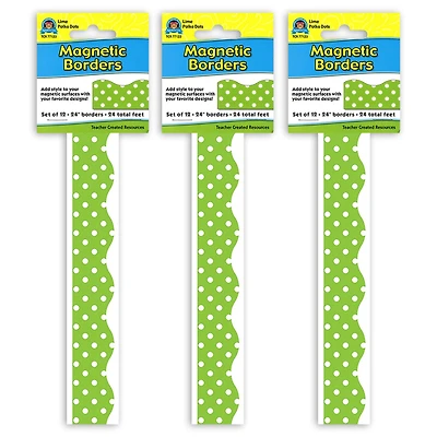 Teacher Created Resources® Lime Polka Dots Magnetic Borders, 72ft.