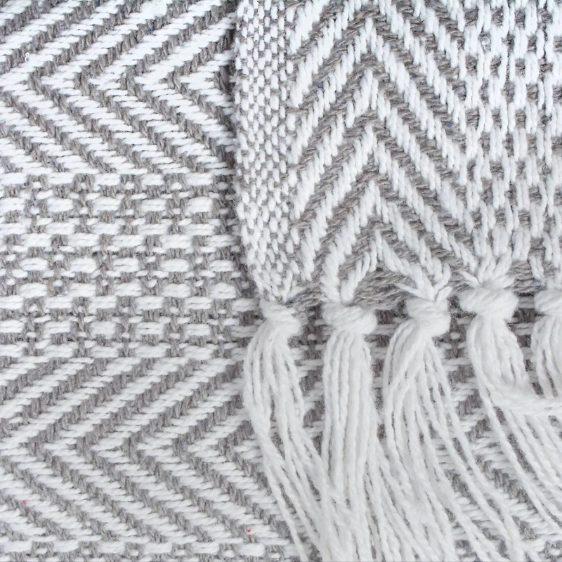 DII® Gray Herringbone Stripe Throw