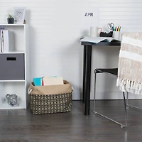 DII® 9" Black Ikat Rectangle Burlap Bin