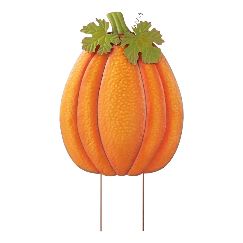 Glitzhome® 3ft. Fall Metal Embossed Glitter Pumpkin Yard Stake