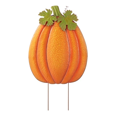 Glitzhome® 3ft. Fall Metal Embossed Glitter Pumpkin Yard Stake