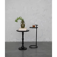 Hello Honey® 2ft. Round Matte Black Metal Table with Handle