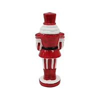 9.5" Red & White Peppermint & Drum Glass Nutcracker by Ashland®