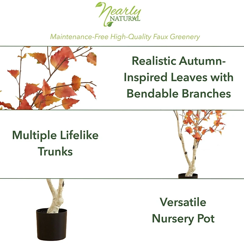 6ft. Autumn Birch Artificial Fall Tree