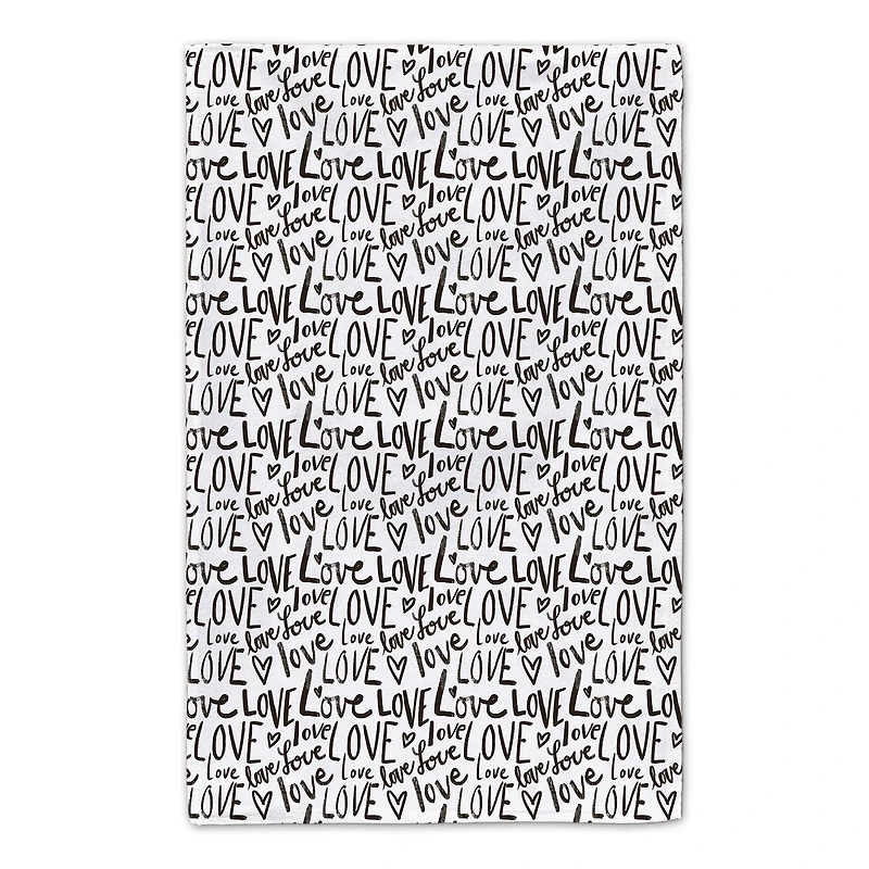 Love Typography 16" x 25" Tea Towel - Set of 2
