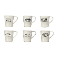 Hello Honey® 12oz. White & Black Inspirational Brew Stoneware Coffee Mug Set