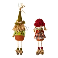 Glitzhome® Fall Fabric Scarecrow Shelf Sitters Set