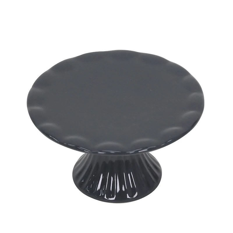 4.5" Black Stoneware Cake Stand by Ashland®