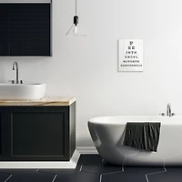 Stupell Industries Bathroom "Pee in the Bowl" Seeing Eye Chart Wooden Wall Plaque
