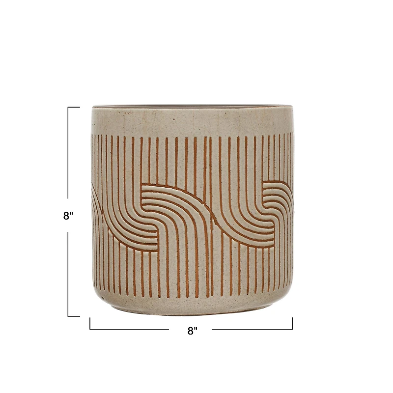 Hello Honey® 8" Modern Arched Design Terra Cotta Planter