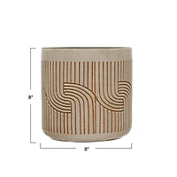 Hello Honey® 8" Modern Arched Design Terra Cotta Planter