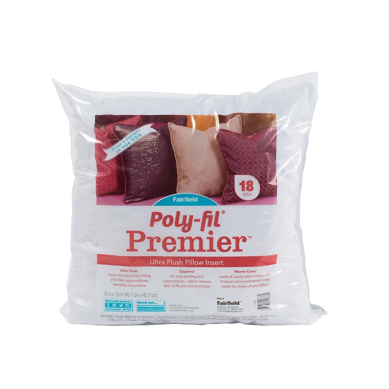 Poly-Fil® Premier™ 8ct. Pillow Insert, 18'' x 18''