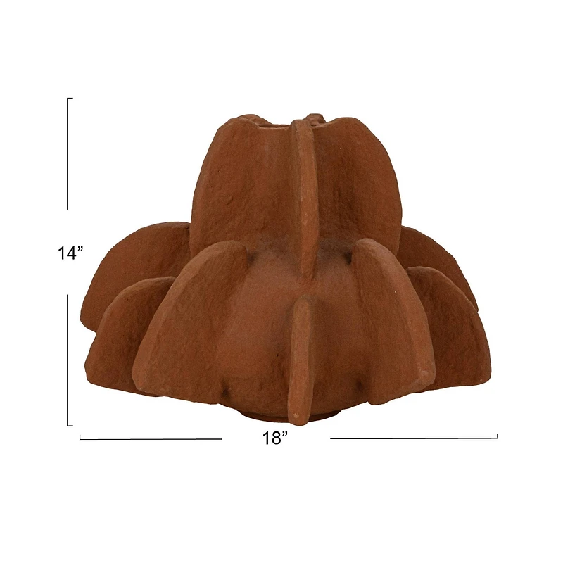 Hello Honey® 14" Caramel Handmade Paper Mache Vase with Curved Design