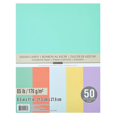 12 Packs: 50ct. (600 total) Sugar Candy 8.5" x 11" Cardstock Paper by Recollections™