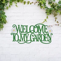 Glitzhome® 24" Welcome to my Garden Metal Cutout Wall Décor