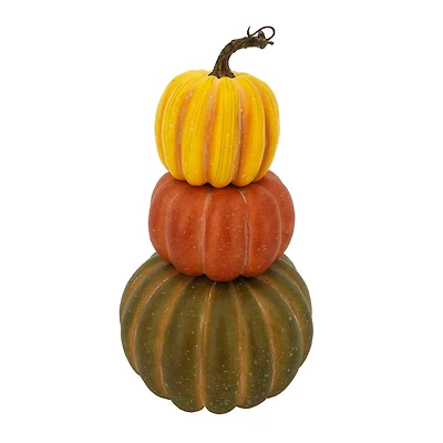 14" Yellow, Orange & Green Decorative Pumpkin Stack by Ashland®