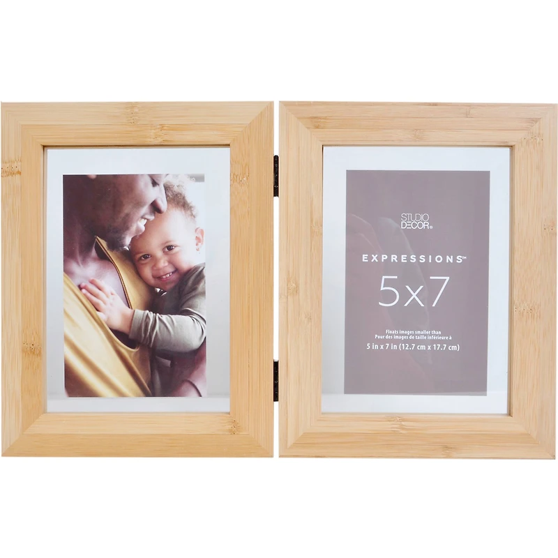 Expressions™ 2 Opening 5" x 7" Hinged Bamboo Float Frame by Studio Décor®