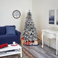 5ft. Pre-Lit Flocked Vermont Mixed Pine Artificial Christmas Tree, Clear LED Lights