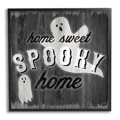 Stupell Industries Sweet Spooky Home Ghosts Sign Framed Giclee Art