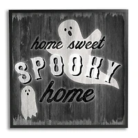 Stupell Industries Sweet Spooky Home Ghosts Sign Framed Giclee Art